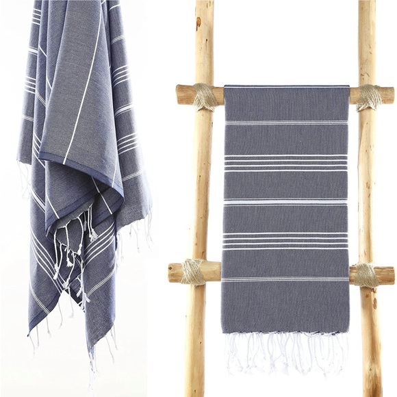 37x70 Lightweight and Thin Turkish Beach Towel 100% Cotton Sand-Free and Quick-D - Picture 1 of 9